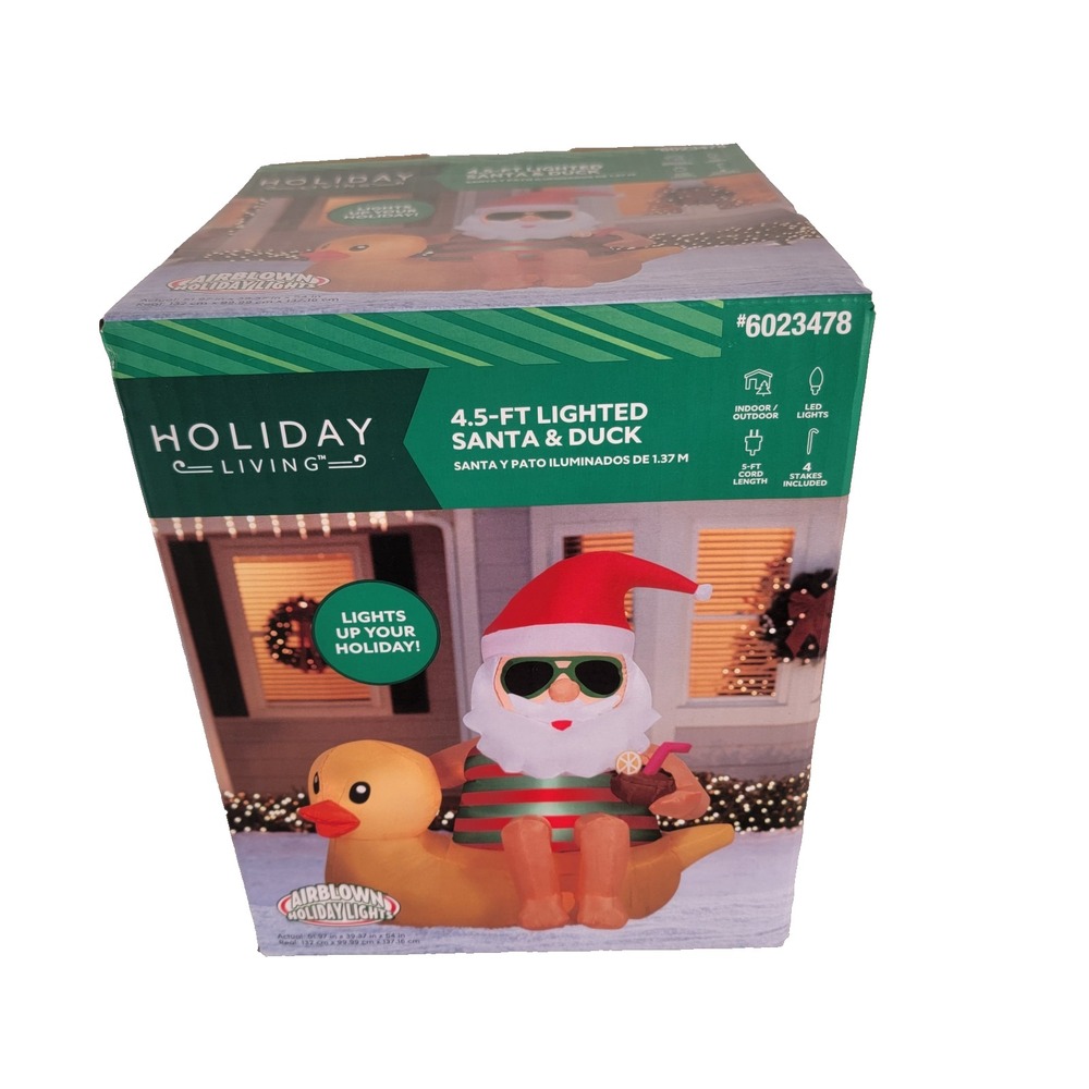 Christmas Inflatable Seaside Santa on Vacation Duck‎ Sunglasses Coconut Cocktail - Picture 6 of 6